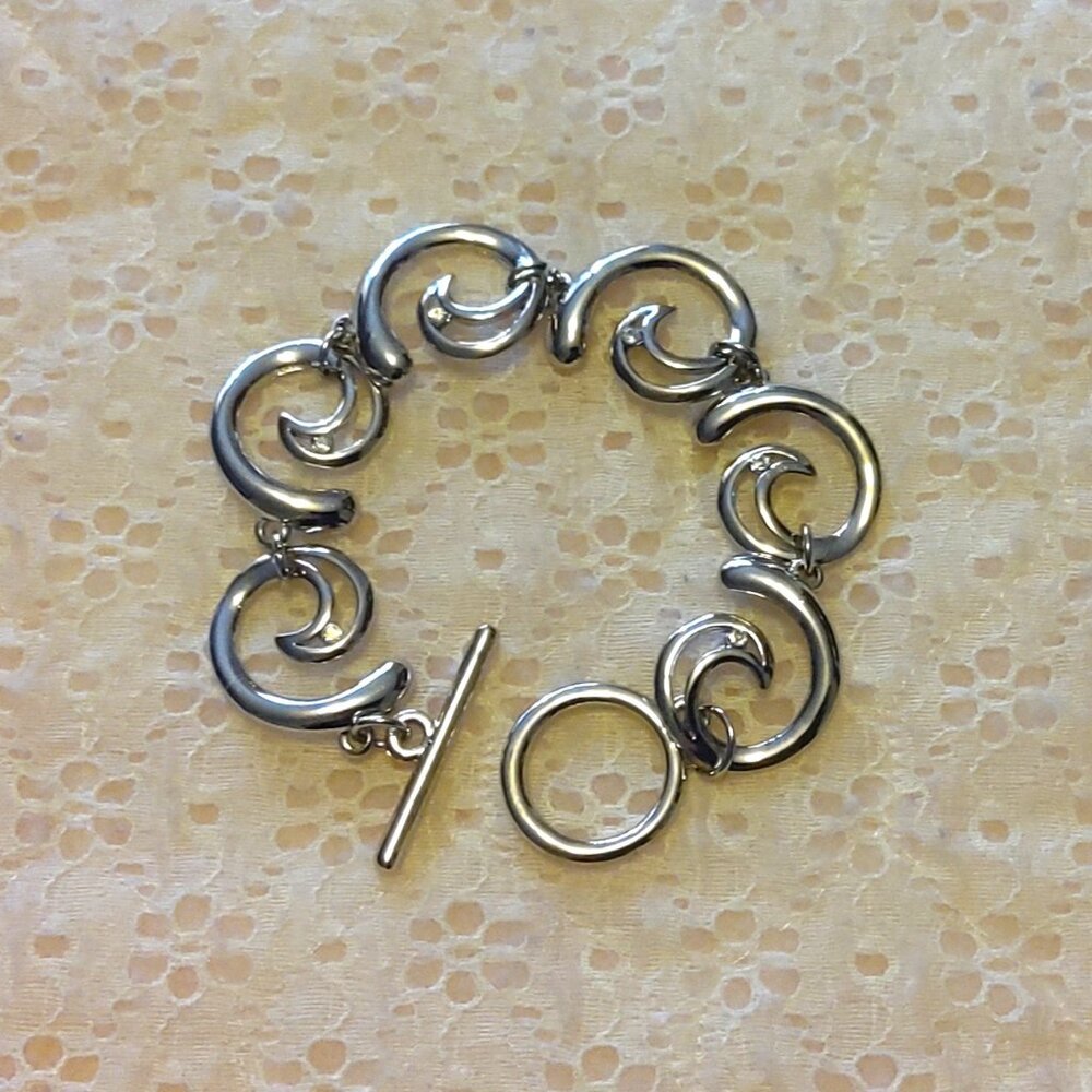 Vintage New Multi Link Charms Silver Plated Bracelet